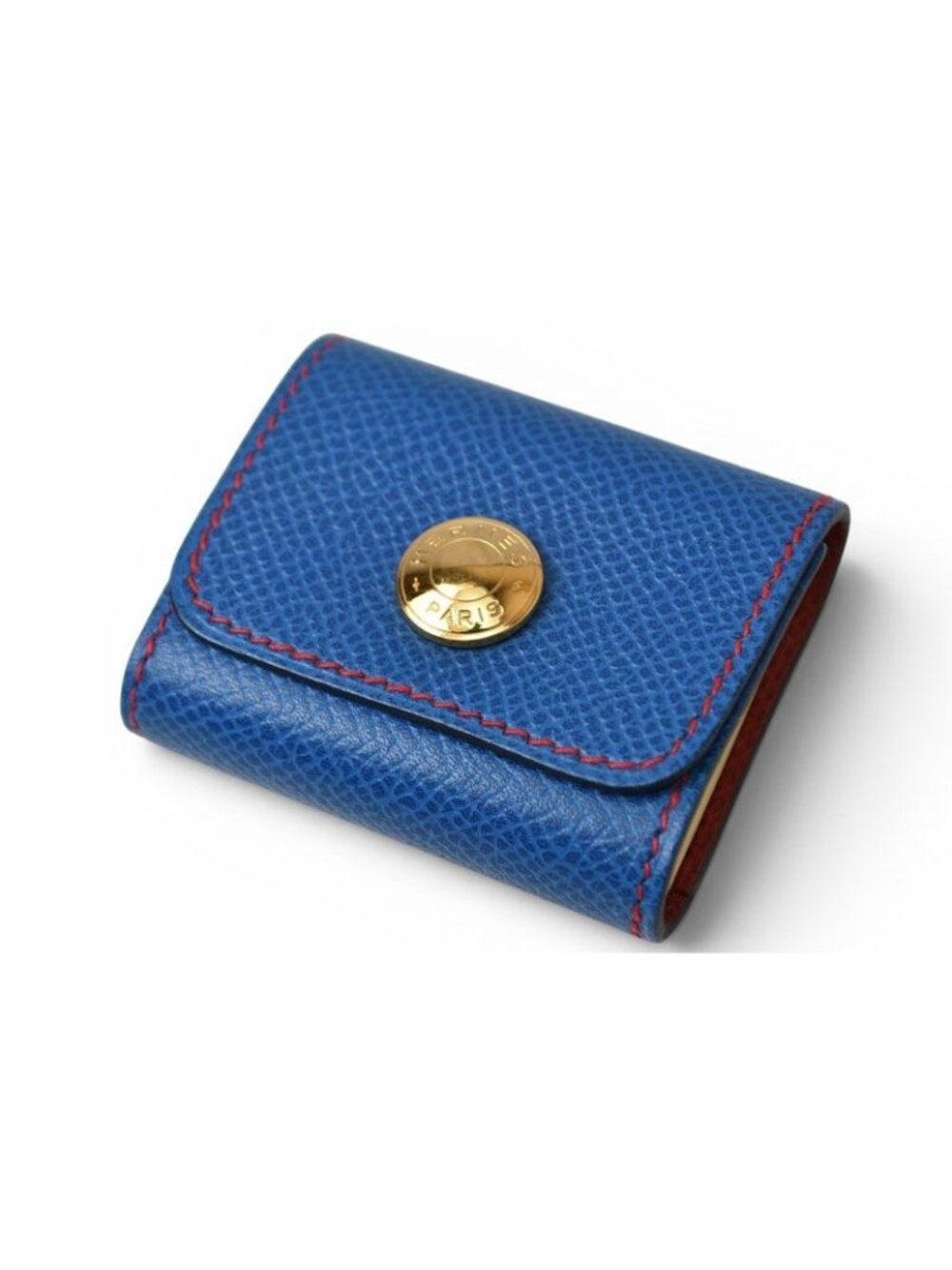 Hermes Post It Case Sticky Note Alajif Courchevel Blue Vintage Shoulder